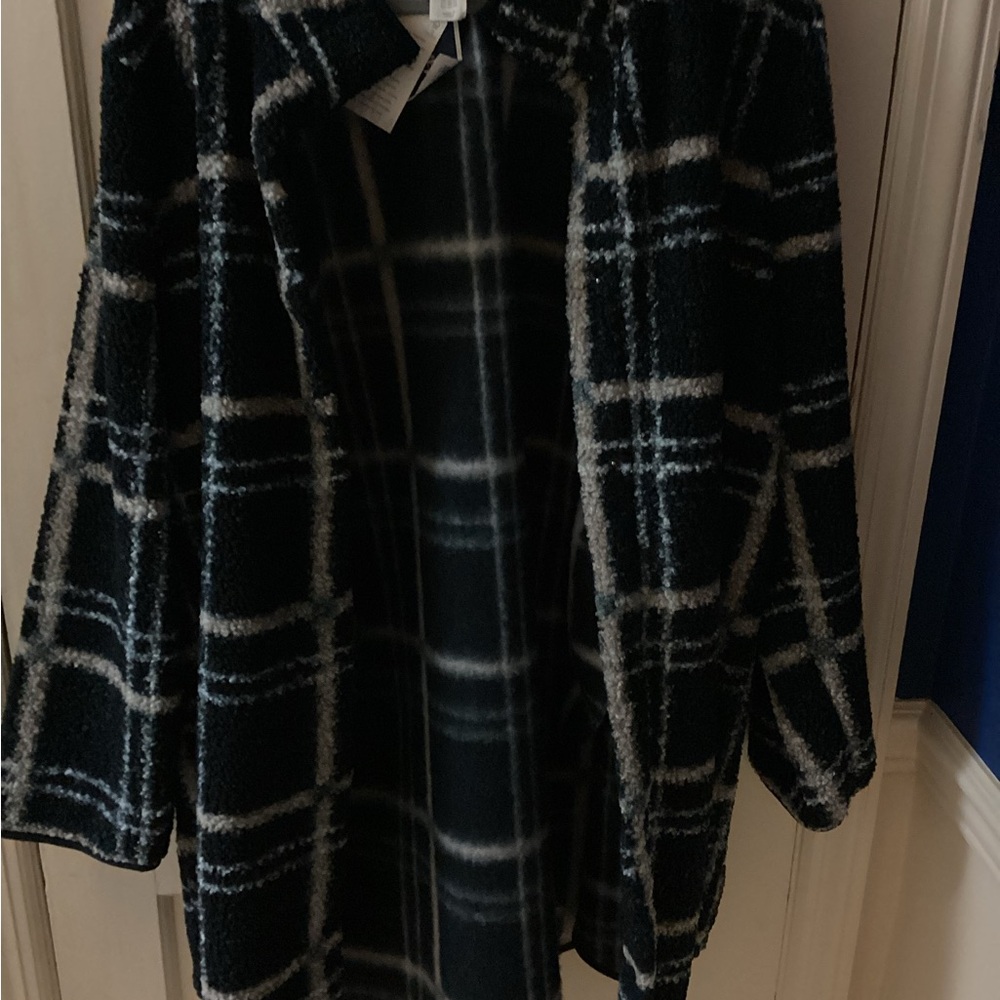 Women’s Sweater Coat- Size 2X- Black/beige-NWT-snap buttons - Picture 8 of 8